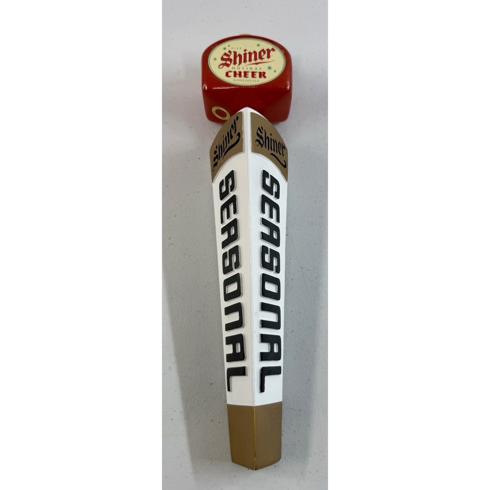 Shiner Holiday Cheer Seasonal Draft Beer Tap Handle. 12.5"